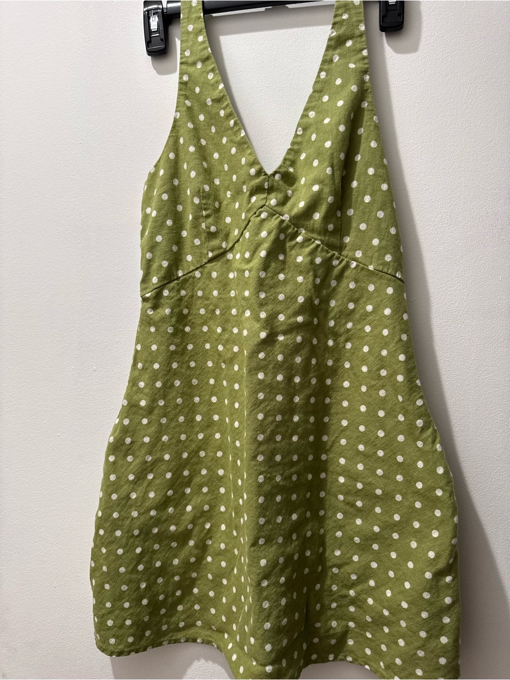 Abercrombie & Fitch Olive Green Polka Dot Halter Dress